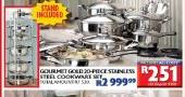 Gourmet Gold 20-Piece Stainless Steel Cookware Set