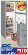 KIC 255Ltr Double Door Water Dispenser Metallic Fridge