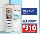KIC 263Ltr Metallic Combi Fridge-Each