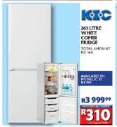KIC 263Ltr White Combi Fridge-Each