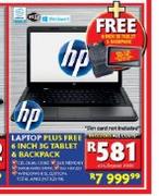 HP Laptop+Free 6" 3G Tablet & Backpack