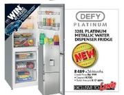 Defy 328Ltr Platinum Metallic Water Dispenser Fridge