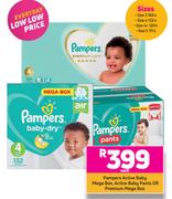 Pampers Active Baby Mega Box,Active Baby Pants Or Premium Mega Box-Each