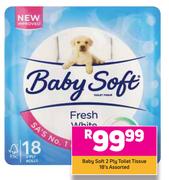 Baby Soft 2 Ply Toilet Tissue Assorted-18's