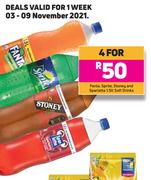 Fanta, Sprite,Stoney & Sparletta Soft Drinks-For 4 x 1.5L
