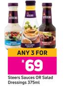 Steers Sauces Or Salad Dressings-For Any 3 x 375ml
