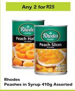 Rhodes Peaches In Syrup Assorted-For Any 2 x 410g