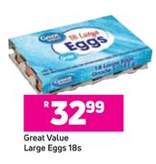 Great Value Large Eggs-18's
