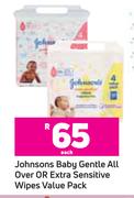 Johnson's Baby Gentle All Over Or Extra Sensitive Wipes Value Pack-Each
