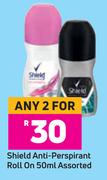 Shield Anti Perspirant Roll On Assorted-For Any 2 x 50ml