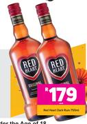 Red Heart Dark Rum-750ml Each