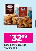 Cape Cookies Rusks-450g/500g Each
