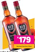 Red Heart Dark Rum-750ml Each
