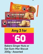 Bakers Ginger Nuts Or Eet Sum Mor Biscuit 200g Assorted-For Any 3