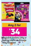 Maynards Sweets 125g Or Beacon Liquorice Allsorts 150g Assorted-For Any 2