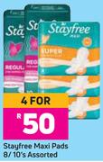 Stayfree Maxi Pads Assorted-For 4 x 8/10's