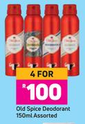 Old Spice Deodorant Assorted-For 4 x 150ml
