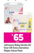 Johnsons Baby Gentle All Over Or Extra Sensitive Wipes Value Pack-Each
