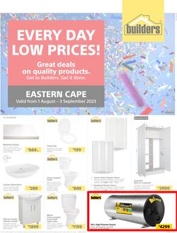 Builders Eastern Cape : Every Day Low Prices (01 August - 03 September 2023), page 1