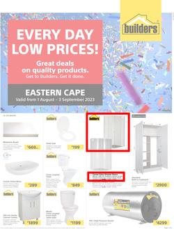 Builders Eastern Cape : Every Day Low Prices (01 August - 03 September 2023), page 1