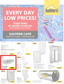 Builders Eastern Cape : Every Day Low Prices (01 August - 03 September 2023), page 1