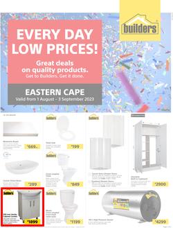 Builders Eastern Cape : Every Day Low Prices (01 August - 03 September 2023), page 1