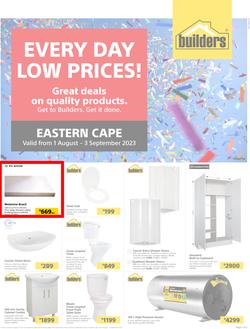 Builders Eastern Cape : Every Day Low Prices (01 August - 03 September 2023), page 1