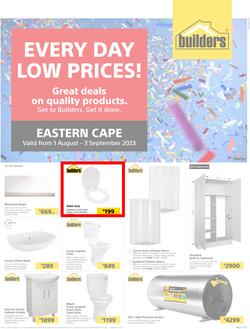 Builders Eastern Cape : Every Day Low Prices (01 August - 03 September 2023), page 1