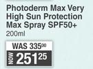 Bioderma Photoderm Max Very High Sun Protection Max Spray SPF50+-200ml