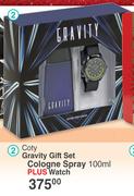 Coty Gravity Gift Set Cologne Spray 100ml Plus Watch