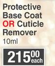 Mavala Protective Base Coat Or Cuticle Remover-10ml Each