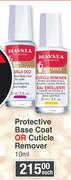 Mavala Protective Base Coat Or Cuticle Remover-10ml Each