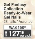 Kiss Gel fantasy Collection Ready To Wear Gel Nails 28 Nails Assorted-Per Pack