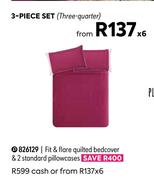 Calista 3 Piece Bedcover Set (Three Quarter) 829129