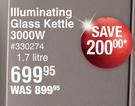 Russell Hobbs 1.7L 3000W Illuminating Glass Kettle