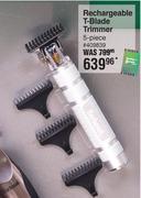 Barbasol Rechargeable T-Blade Trimmer 409839-5Piece