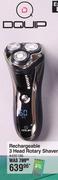Dquip Rechargeable 3 Head Rotary Shaver 