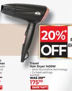 Reflections Travel Hair Dryer 1400W (447938)