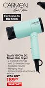 Carmen Esprit 1600W DC Travel Hair Dryer (454154)