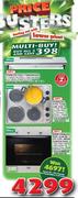 Defy Stainless Steel Cookerhood, Slim Line Hob And Slimline Eye Level Under Counter Oven Bundle