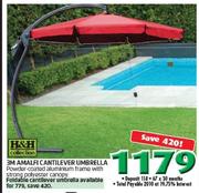 H&H Collection 3M Amalfi Cantilever Umbrella