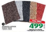 FB Assorted Leather Shaggy Rugs-120cmx170cm Each