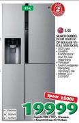 LG 614Ltr Silwer Dubbel Deur Water Op-Kraan Ys-kas Vrieskas GCJ-237JSXV
