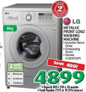 LG 8Kg Metallic Front Load Washing Machine F12B8TDPS