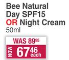 Good Stuff Bee Natural Day SPF15 Or Night Cream-50ml Each