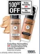 Revlon ColorStay Normal/Dry Or Combination/Oily Liquid Foundation Assorted Shades-Each