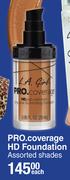 L.A.Girl Pro Coverage HD Foundation Assorted Shades-Each