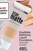 Passion Pro Stay Matte Mattifying Liquid Foundation Assorted Shades-Each