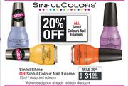 Sinful Shine Or Sinful Colour Nail Enamel Assorted Colours-15ml Each