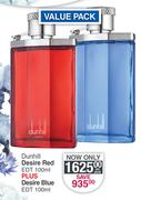 Dunhill Desire Red EDT 100ml Plus Desire Blue EDT 100ml-Per Pack